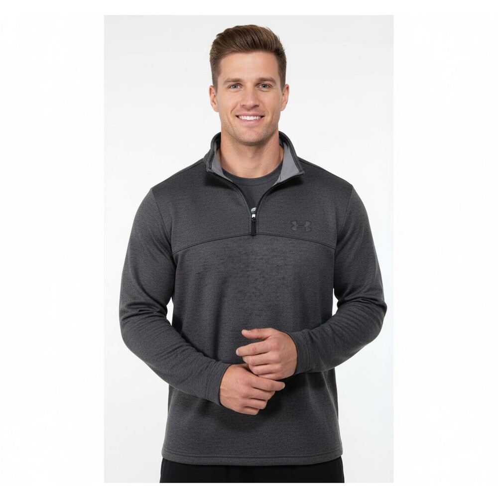 Under Armour Sweatshirt Adult Men Size L Gray 1/4 Zip Long Sleeve Golf Pullover